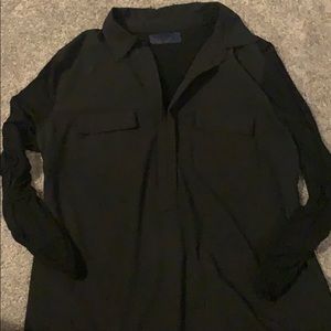 Black blouse with pocket detail